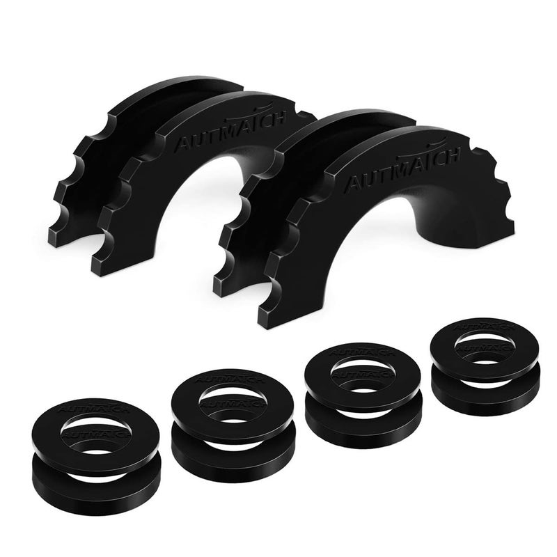 AUTMATCH D Ring Shackle Isolators Washers Kit - 2 Rubber Shackle Isolators with 8 Washers, Fits 3/4 Shackles Protect and Prevents Rattling - Shackle Cover Black - Image 1